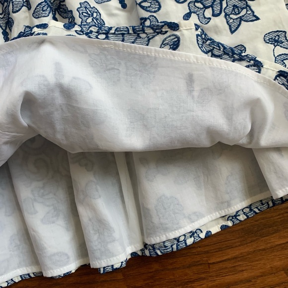 NEW N / Nicholas Embroidered Ruffle Mini Skirt  Blue White Size US 0 -RV $275 - Picture 8 of 9